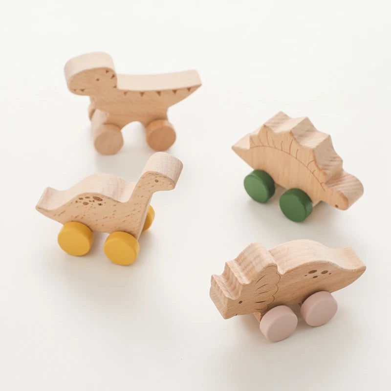 Jouets en bois pour bébé - collection dinosaures
