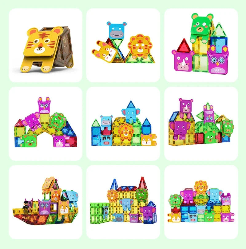 Blocs de construction magnétiques animaux pour enfants