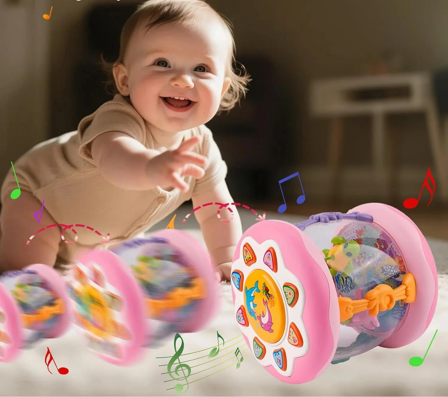 Rouleau lumineux musical interactif