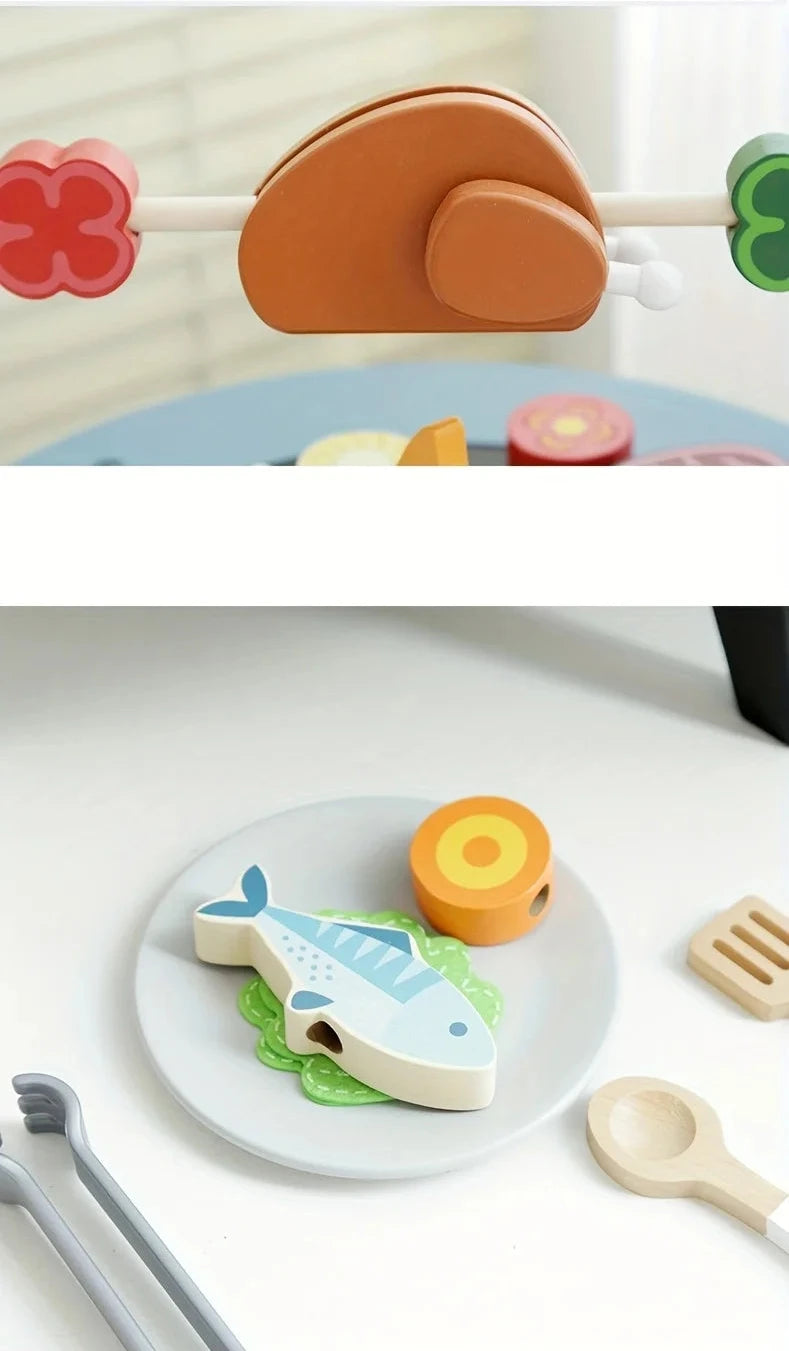 Ensemble de jeu de Barbecue en bois pour enfants