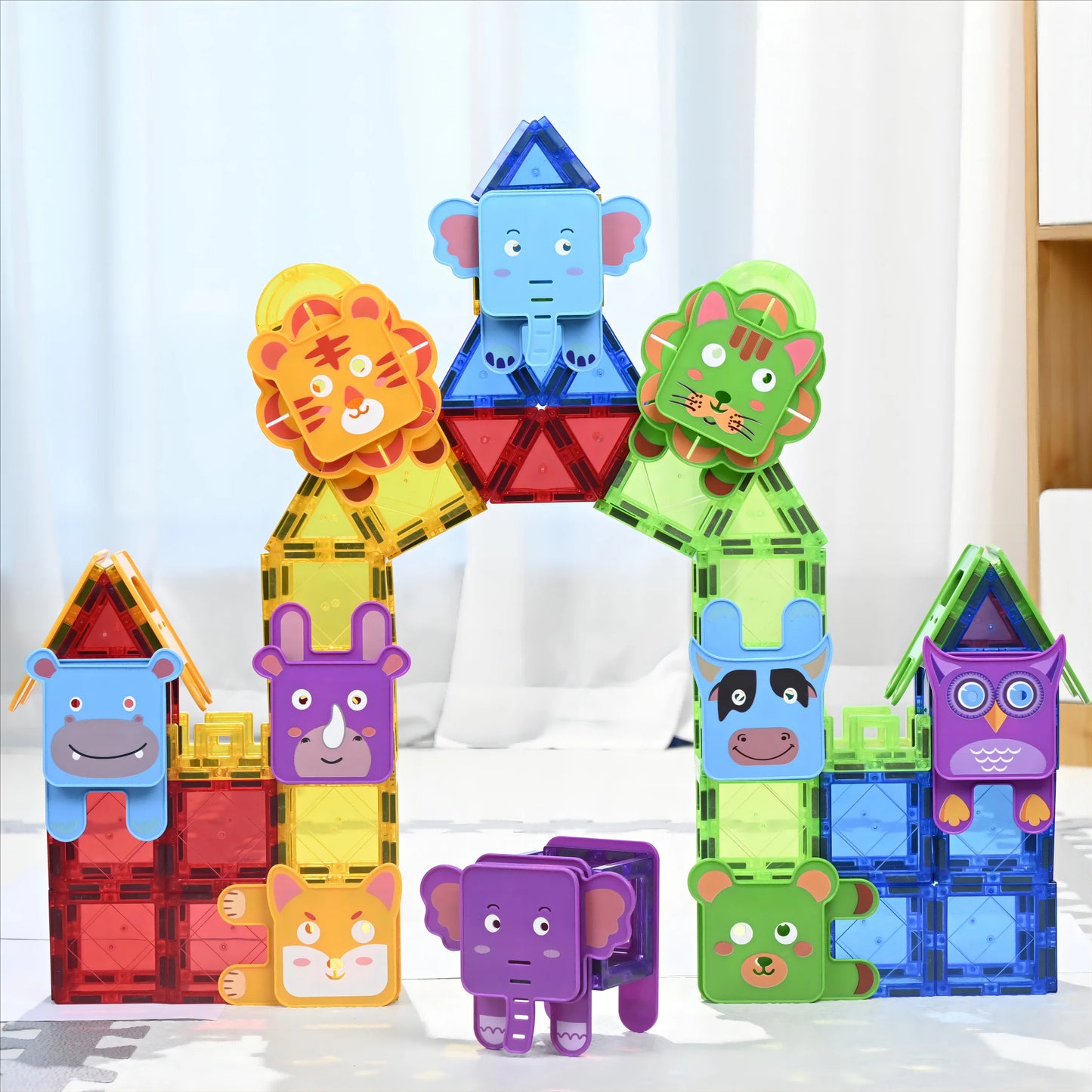 Blocs de construction magnétiques animaux pour enfants