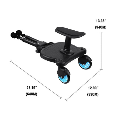 Adaptateur marchepied universel 2 en 1 pour poussette, avec siège pour deuxième enfant