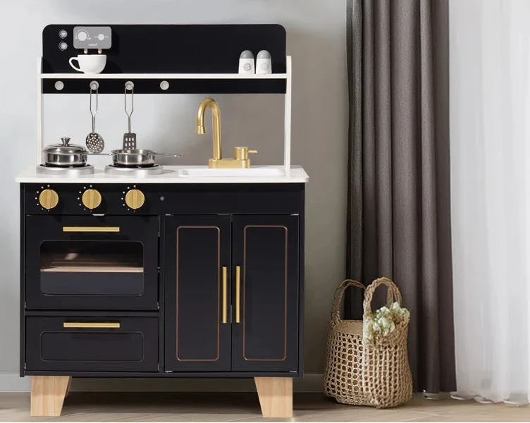 Cuisine de jeu en bois élégante pour enfants