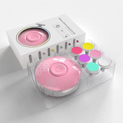 Coffret lime à ongles électrique pour bébé avec 6 embouts