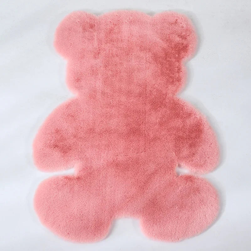 Tapis Super doux en forme d'ours et couleurs douces
