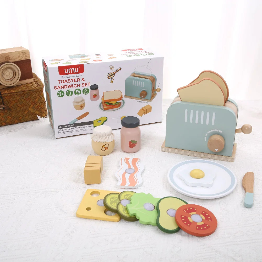 Grille-pain en bois et accessoires pour sandwich - pour enfants