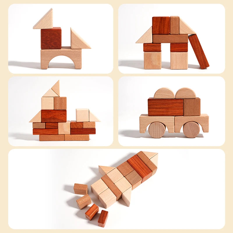 Ensemble de blocs de construction en bois