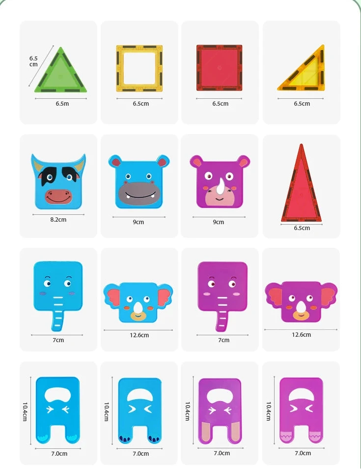 Blocs de construction magnétiques animaux pour enfants