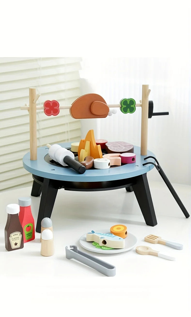 Ensemble de jeu de Barbecue en bois pour enfants