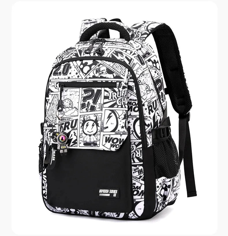 Sac à dos collégien motifs BD ou New York