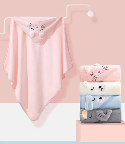 Cape de bain en flanelle douce pour bébé