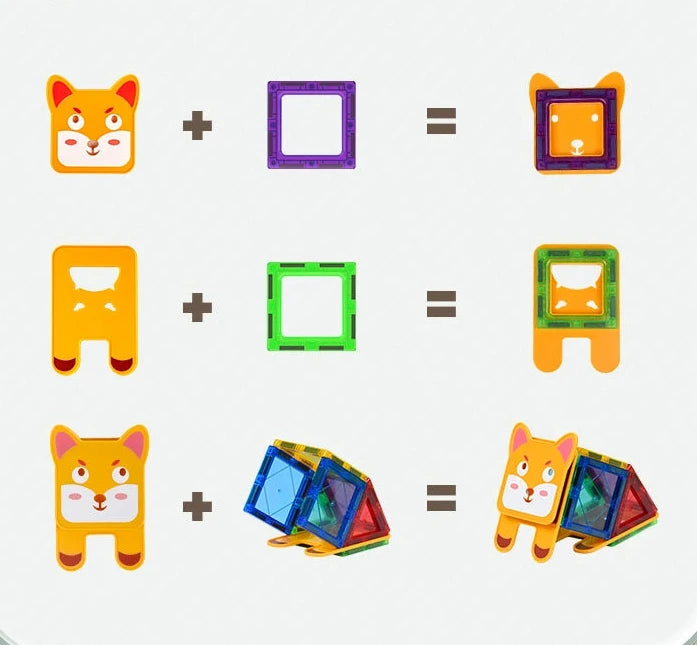 Blocs de construction magnétiques animaux pour enfants