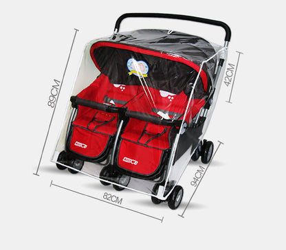 Housse de Pluie pour Poussette Double