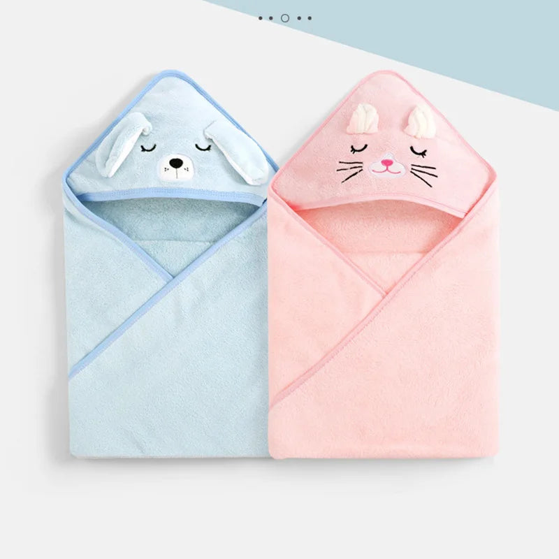 Cape de bain en flanelle douce pour bébé
