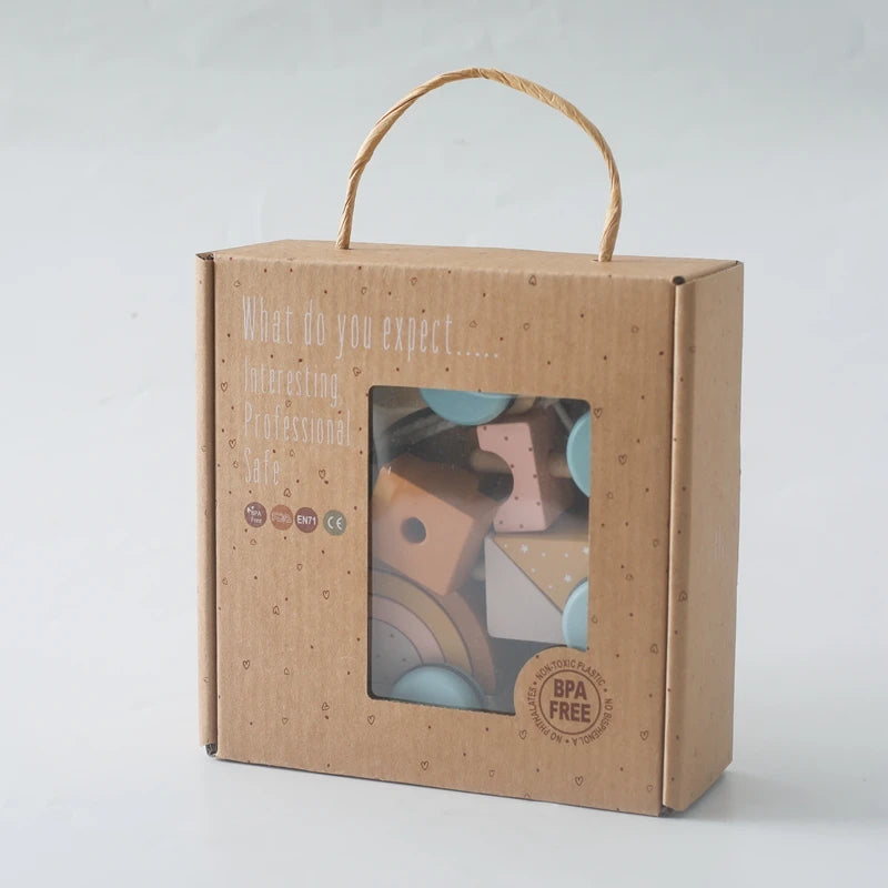 Jouets Montessori en bois pour bébé - Le train des animaux