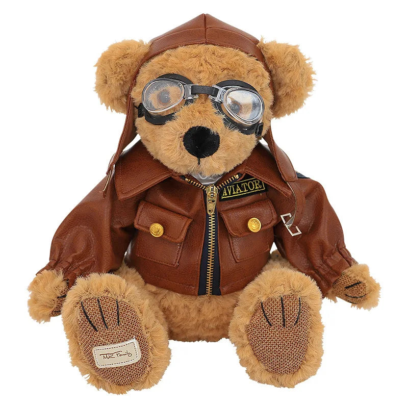 Peluche ours aviateur