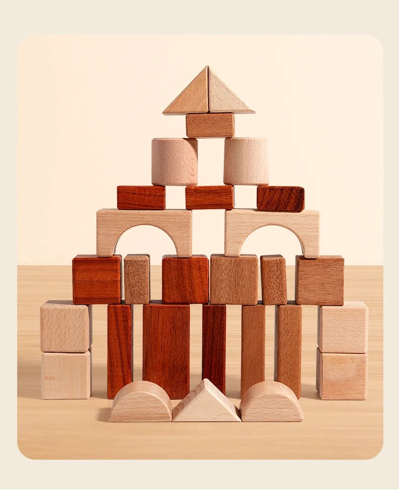 Ensemble de blocs de construction en bois