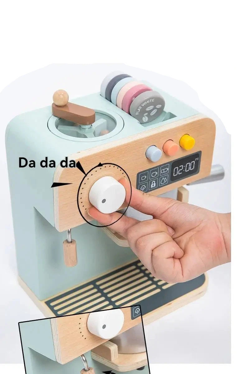 Jeux d'imitation en bois pour enfants - Machine à café et Caisse enregistreuse