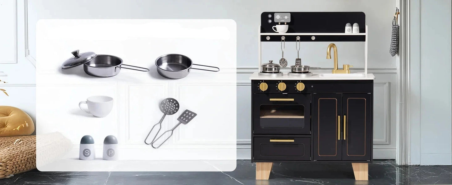 Cuisine de jeu en bois élégante pour enfants