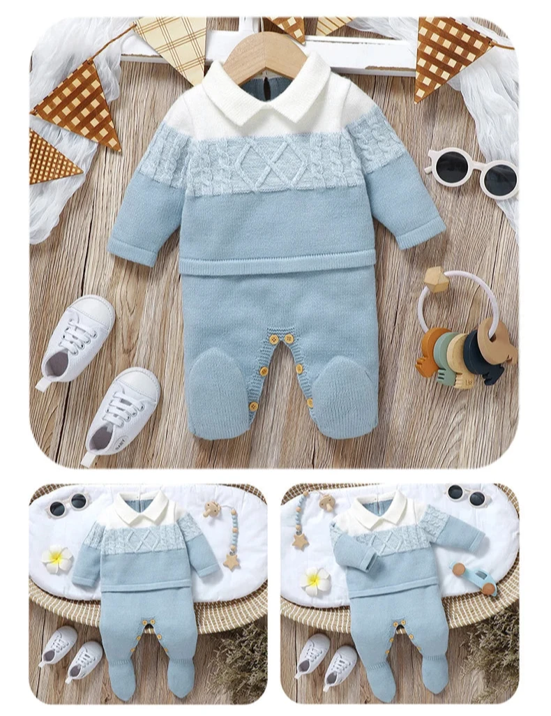 Barboteuse tricot pour nouveau-né
