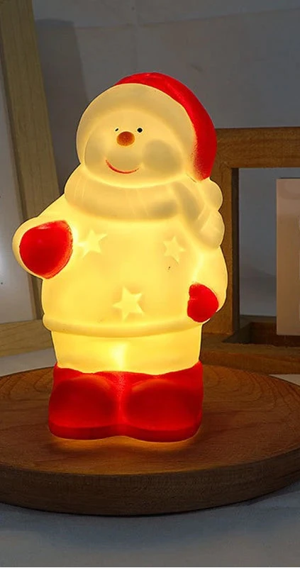 Lampes LED décoratives de noël - Père Noël et Bonhomme de Neige