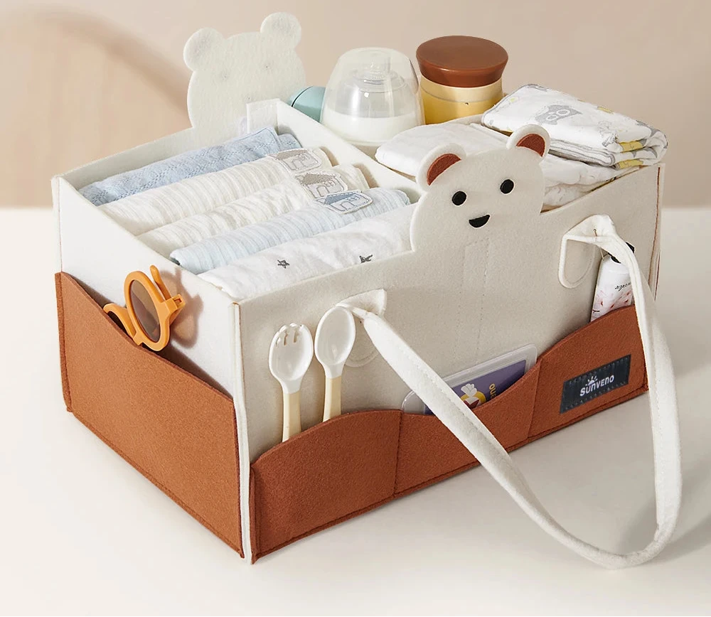 Panier organisateur de couches motif ours