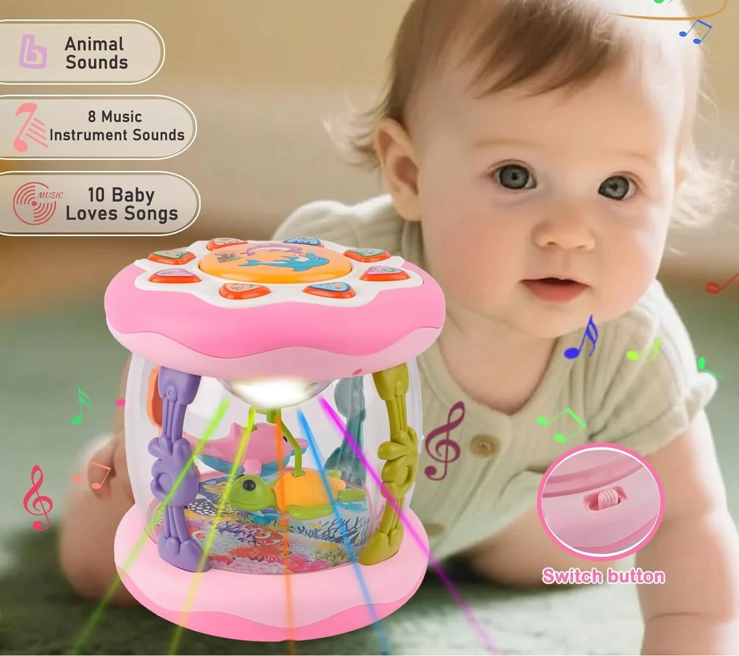 Rouleau lumineux musical interactif