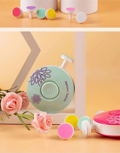 Coffret lime à ongles électrique pour bébé avec 6 embouts