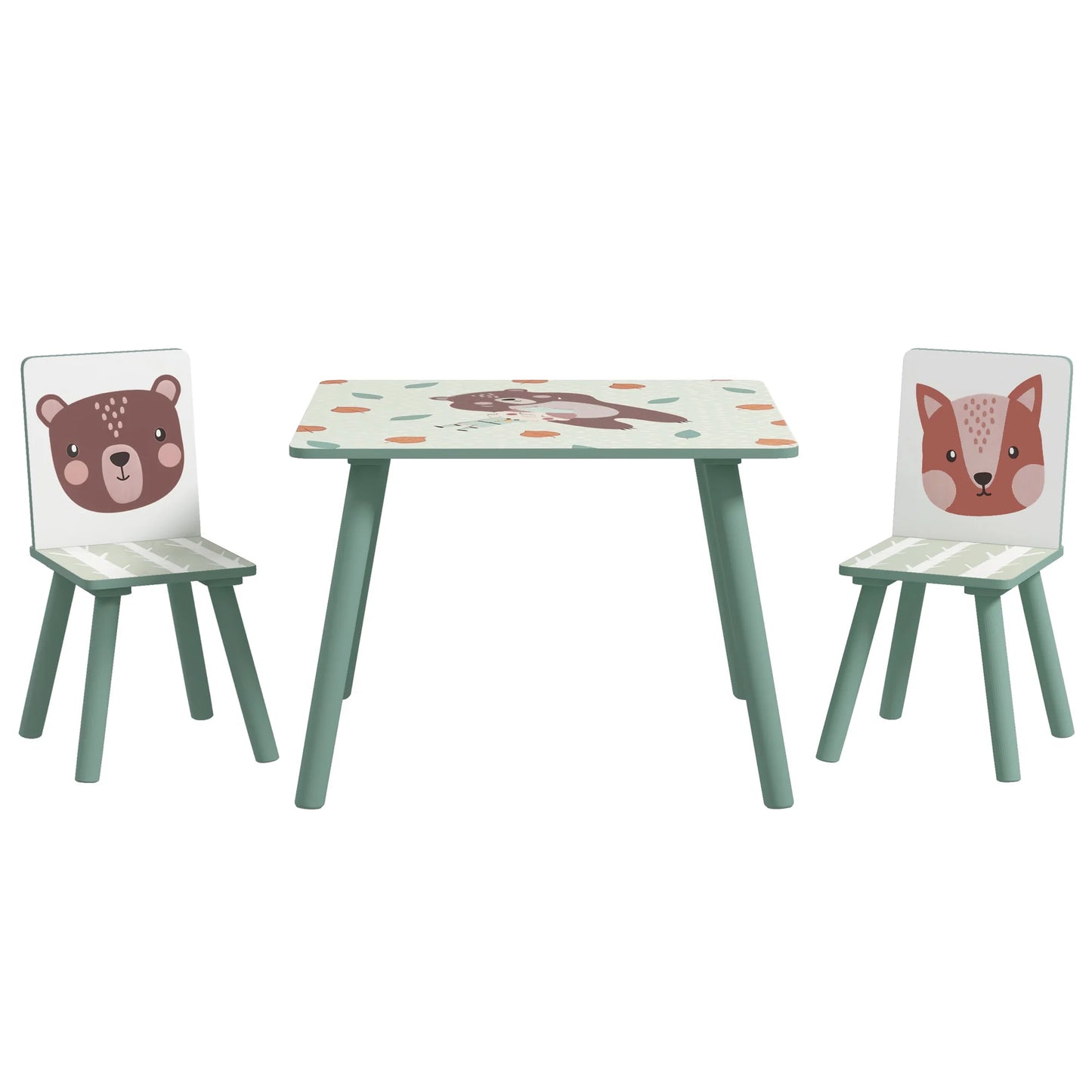 Table pour enfant motif animaux avec 2 chaises