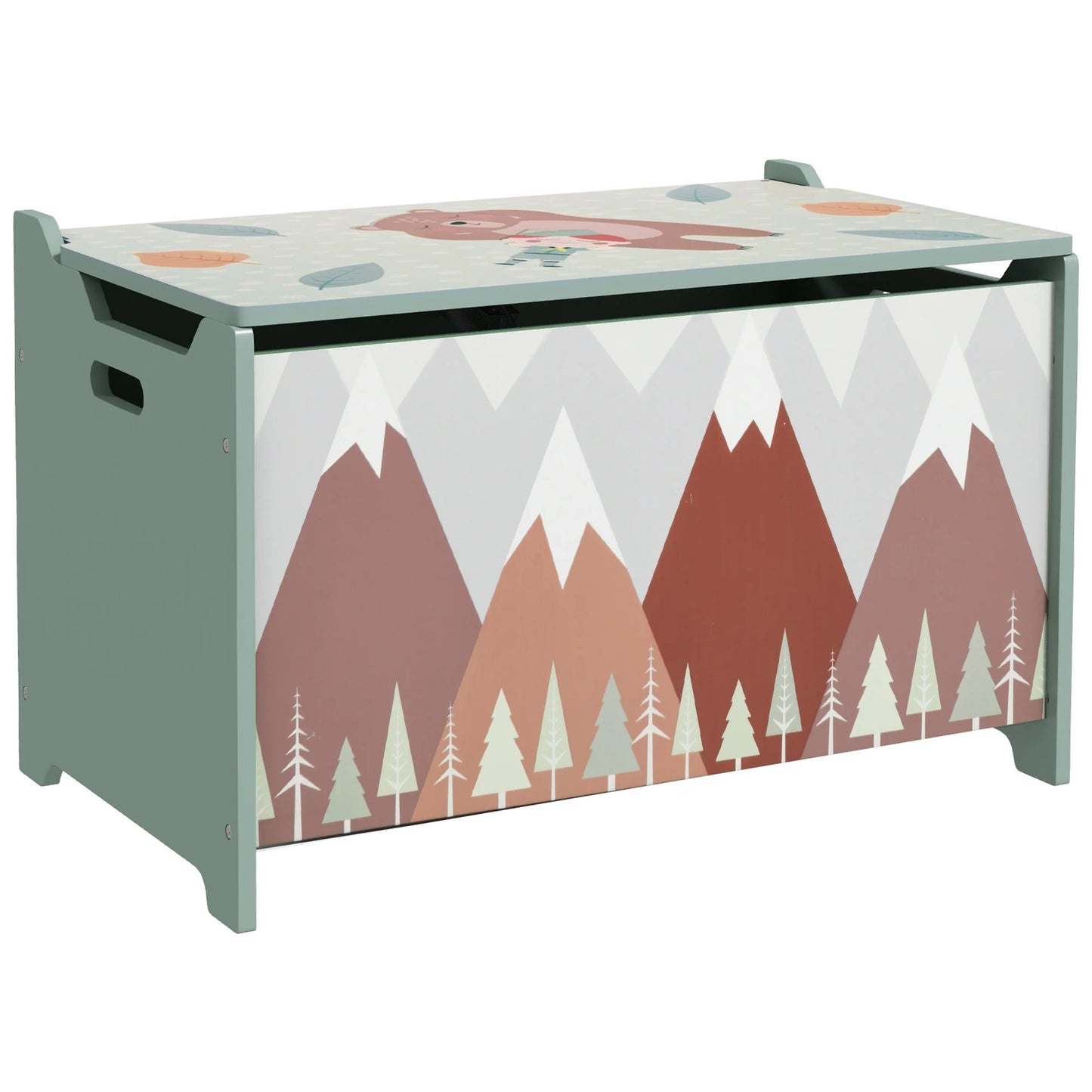 Coffre de rangement imprimé ours et montagnes