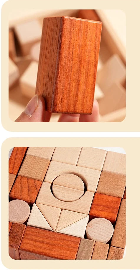 Ensemble de blocs de construction en bois