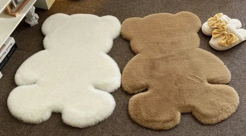 Tapis Super doux en forme d'ours et couleurs douces