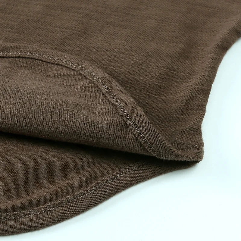 Tee-shirt à manches longues en coton, style simple et décontracté