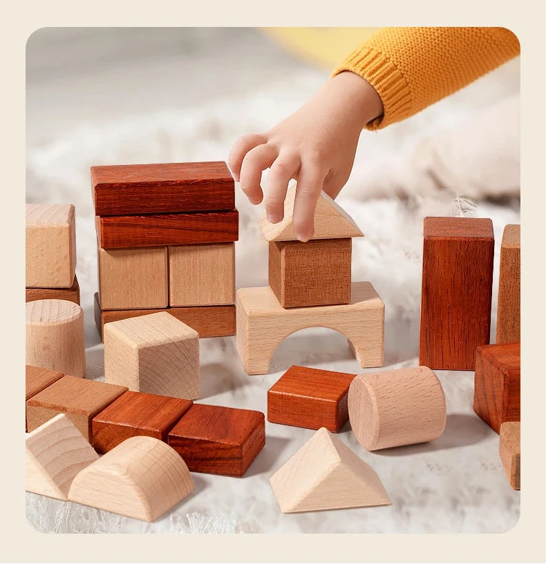 Ensemble de blocs de construction en bois
