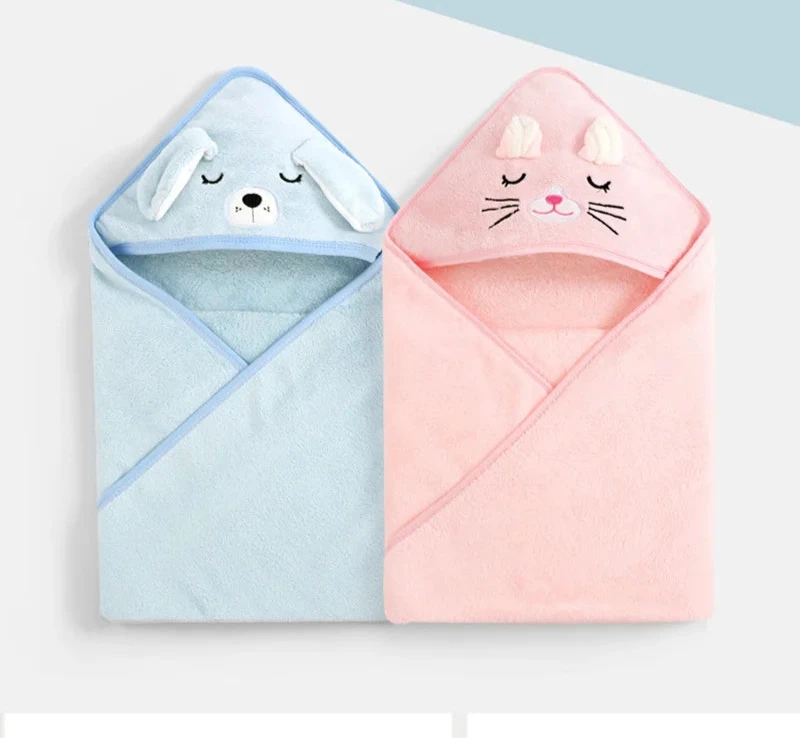 Cape de bain en flanelle douce pour bébé