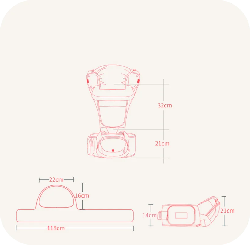 Porte-bébé ergonomique de 0 à 48 mois avec siège de hanche