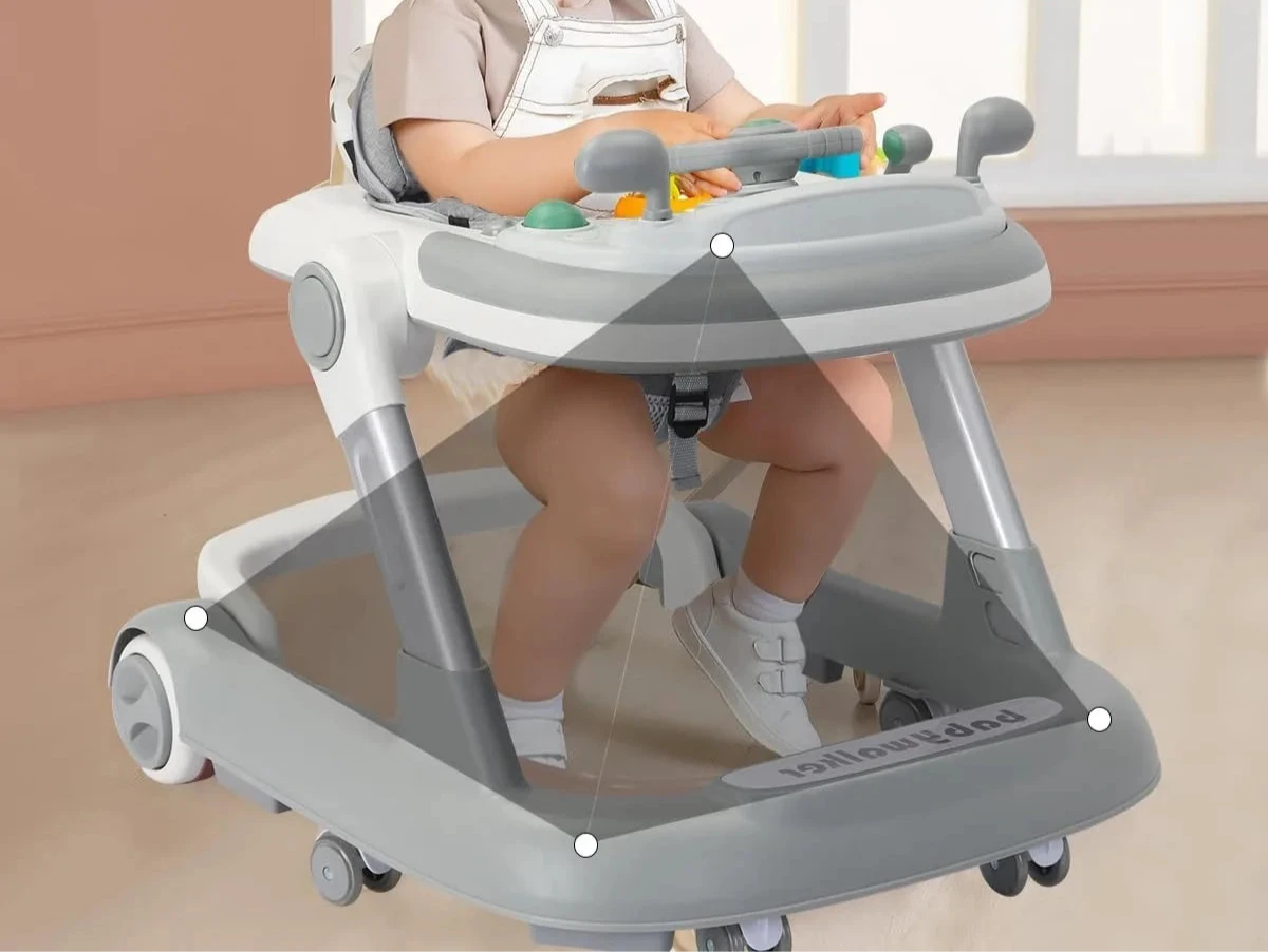 Trotteur pliable 2 en 1 avec plateau musical amovible