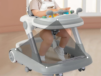 Trotteur pliable 2 en 1 avec plateau musical amovible