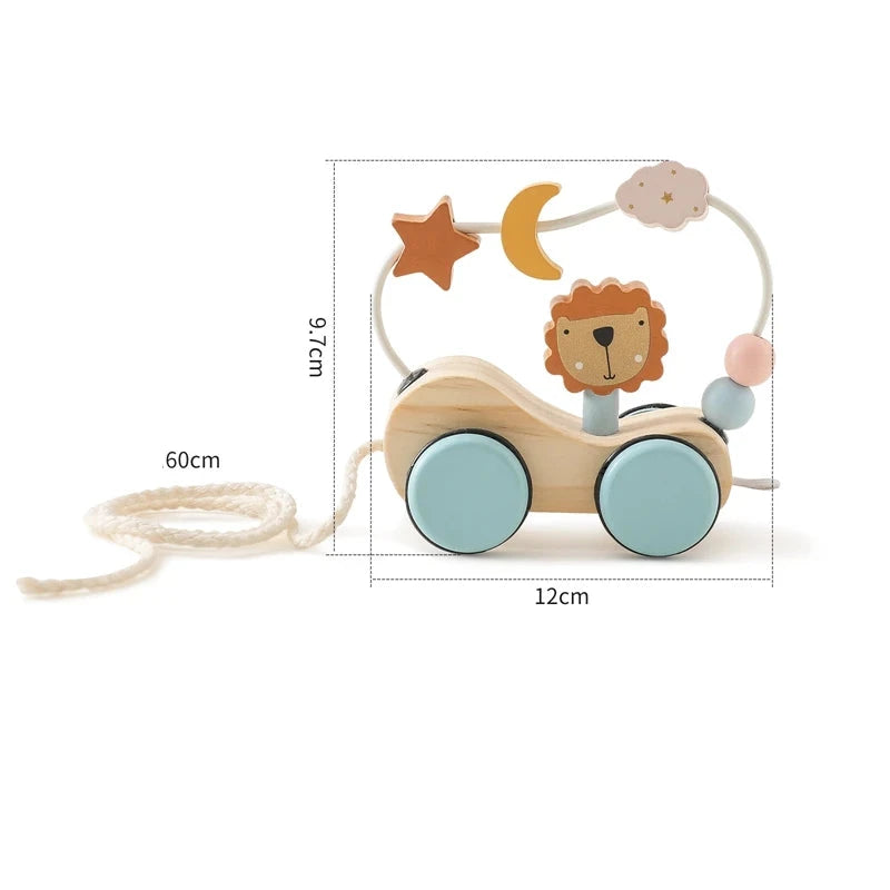 Jouets Montessori en bois pour bébé - Le train des animaux