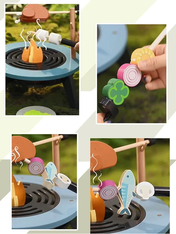 Ensemble de jeu de Barbecue en bois pour enfants