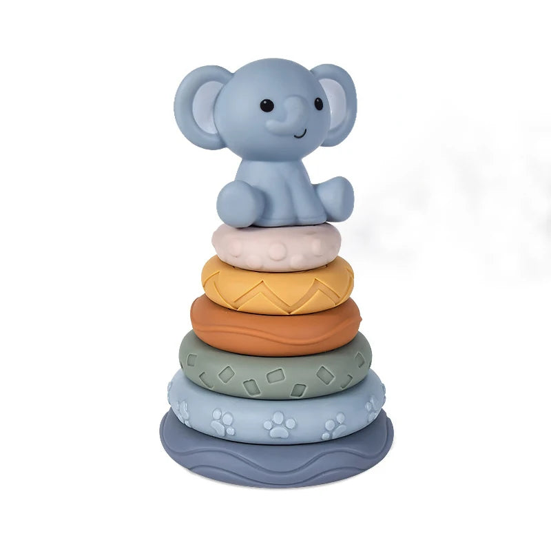 Tour à empiler Montessori Koala ou Eléphant pour bébé, développement de la motricité Fine
