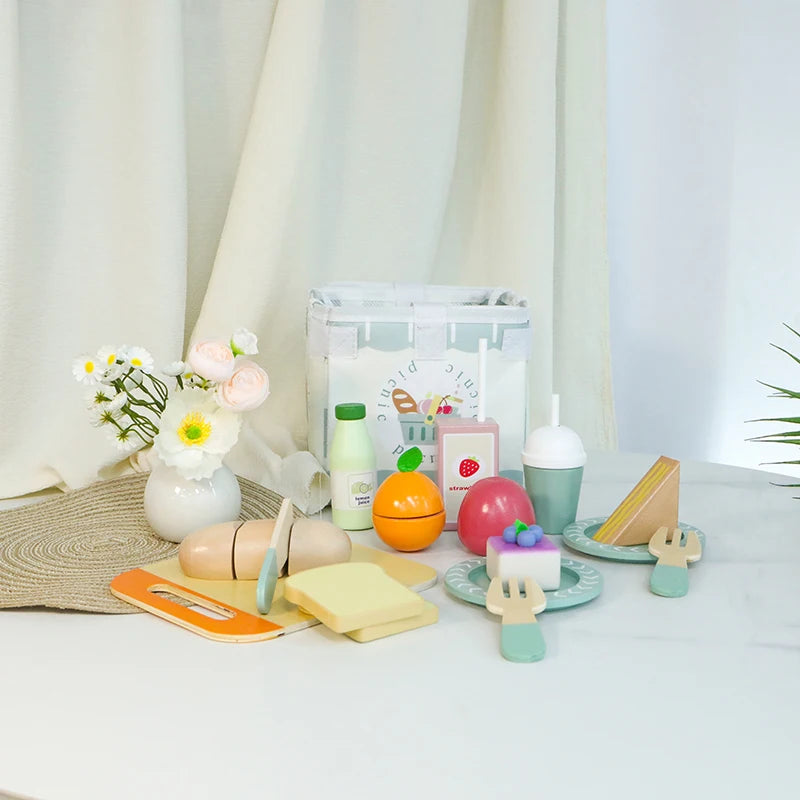 Ensembles de jeux en bois Petit-déjeuner ou Pique-nique pour enfants