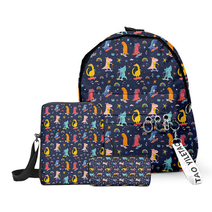 Ensemble sac à dos, trousse et sacoche dinosaures