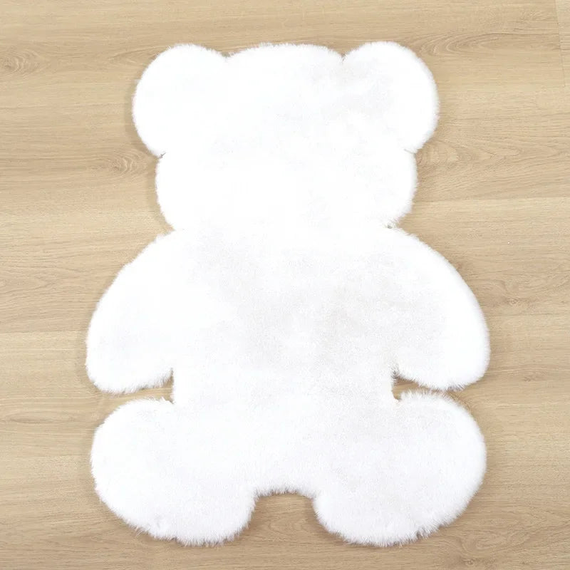 Tapis Super doux en forme d'ours et couleurs douces
