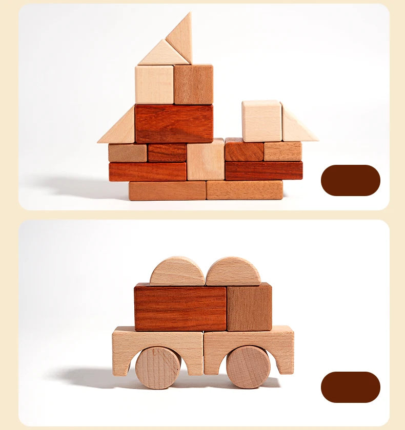 Ensemble de blocs de construction en bois