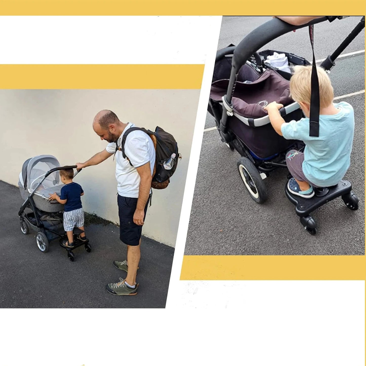 Adaptateur marchepied universel 2 en 1 pour poussette, avec siège pour deuxième enfant