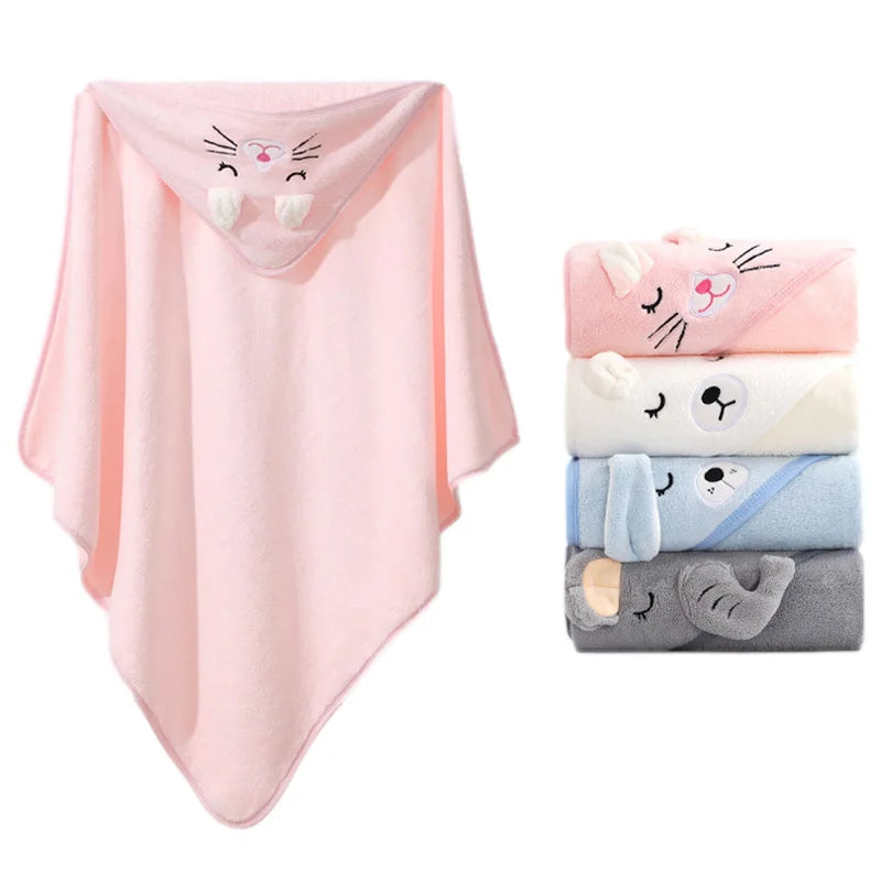 Cape de bain en flanelle douce pour bébé