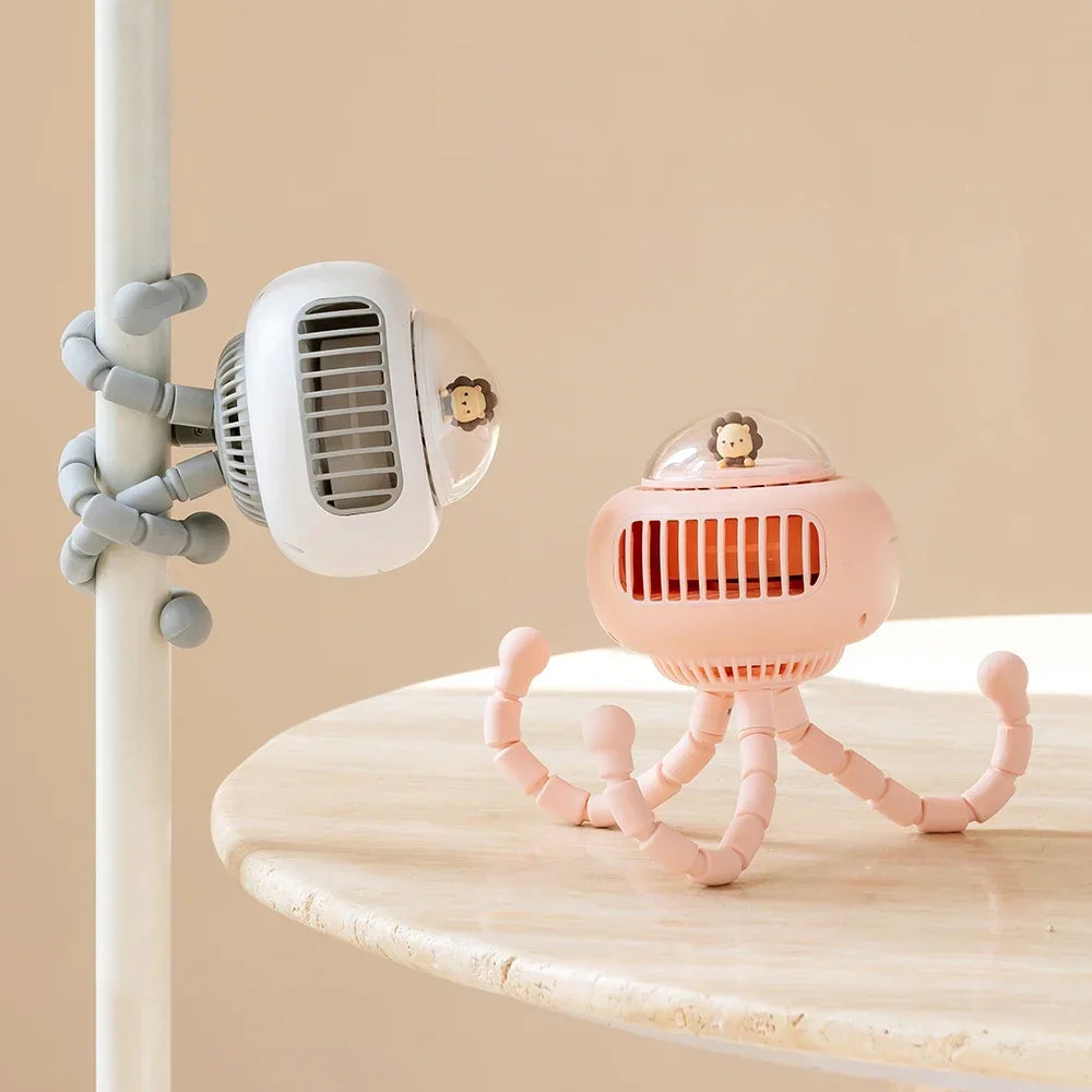 Ventilateur de poussette flexible et rotatif