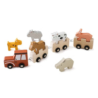 Jouets Montessori en bois pour bébé - Le train des animaux Petit Berceau