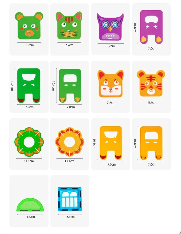 Blocs de construction magnétiques animaux pour enfants